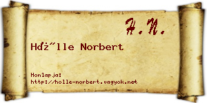 Hölle Norbert névjegykártya