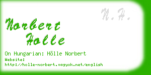 norbert holle business card